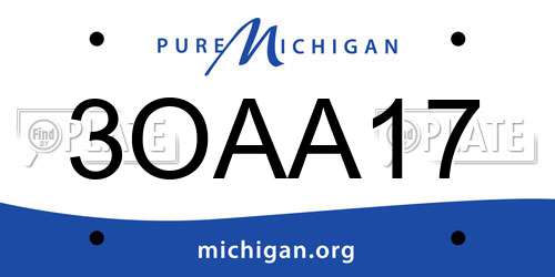 3OAA17 Michigan License Plate