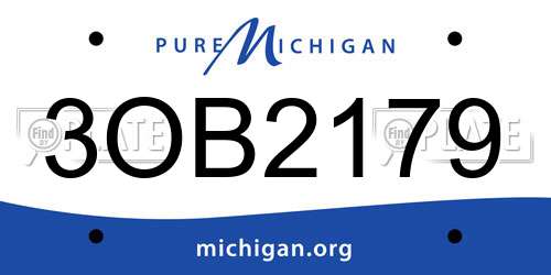 3OB2179 Michigan License Plate