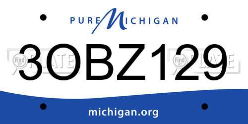 3OBZ129 Michigan License Plate