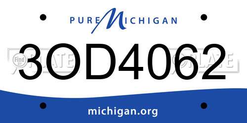 3OD4062 Michigan License Plate