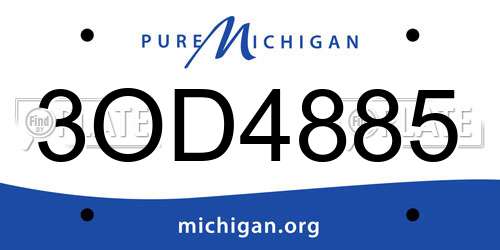 3OD4885 Michigan License Plate