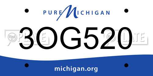 3OG520 Michigan License Plate