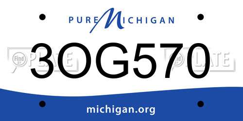 3OG570 Michigan License Plate