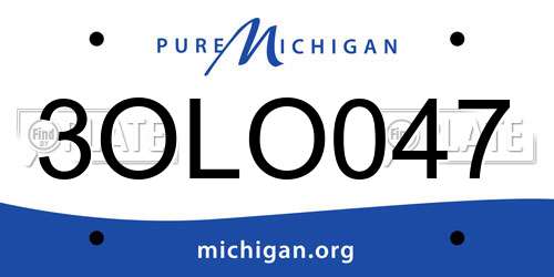 3OLO047 Michigan License Plate