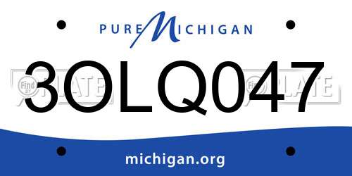 3OLQ047 Michigan License Plate