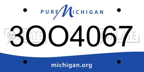 3OO4067 Michigan License Plate