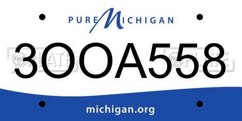3OOA558 Michigan License Plate