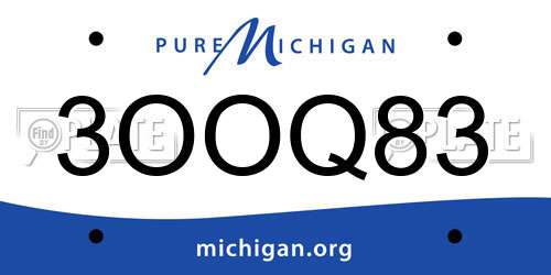 3OOQ83 Michigan License Plate