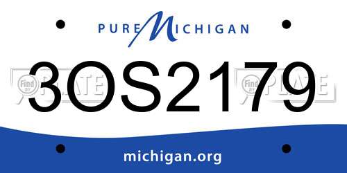 3OS2179 Michigan License Plate