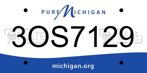 3OS7129 Michigan License Plate