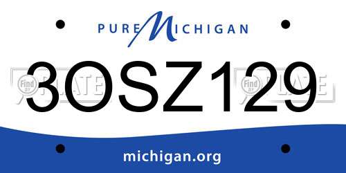 3OSZ129 Michigan License Plate