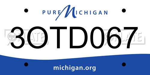 3OTD067 Michigan License Plate