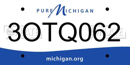 3OTQ062 Michigan License Plate