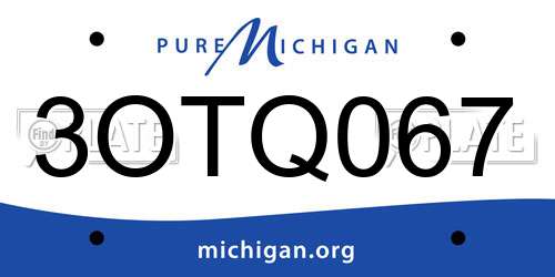 3OTQ067 Michigan License Plate