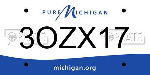 3OZX17 Michigan License Plate