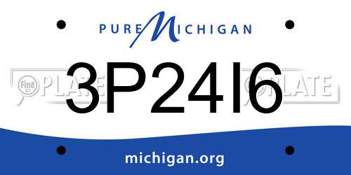 3P24I6 Michigan License Plate