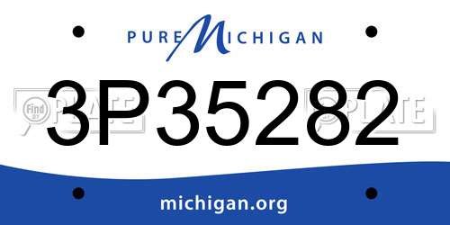 3P35282 Michigan License Plate