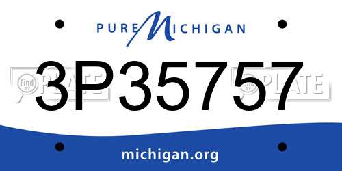 3P35757 Michigan License Plate