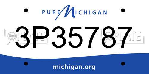 3P35787 Michigan License Plate