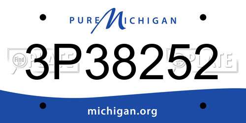 3P38252 Michigan License Plate