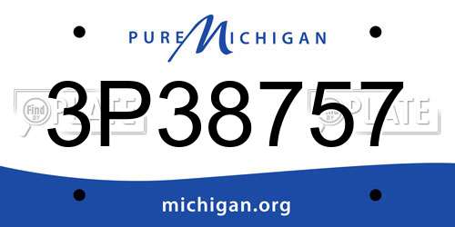 3P38757 Michigan License Plate