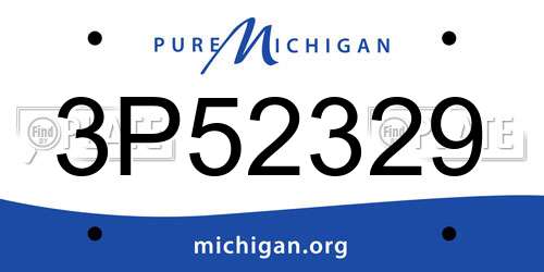 3P52329 Michigan License Plate