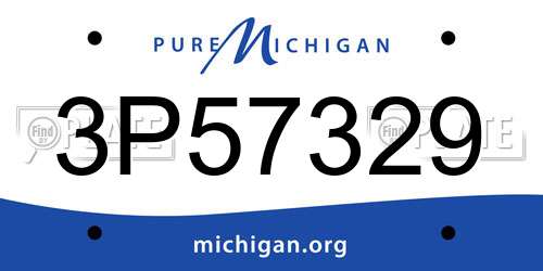 3P57329 Michigan License Plate