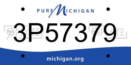 3P57379 Michigan License Plate