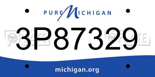3P87329 Michigan License Plate