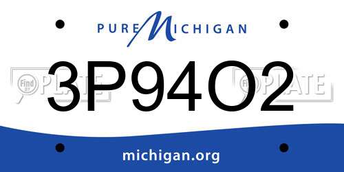 3P94O2 Michigan License Plate