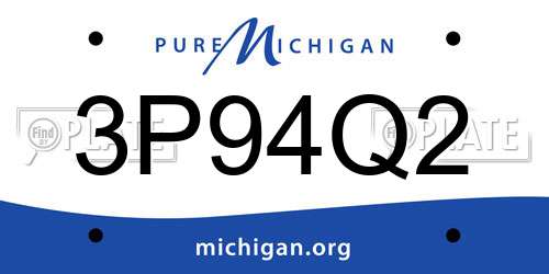 3P94Q2 Michigan License Plate