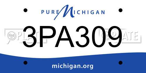 3PA309 Michigan License Plate