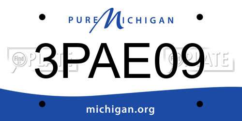 3PAE09 Michigan License Plate