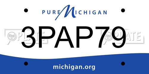 3PAP79 Michigan License Plate