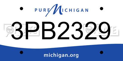 3PB2329 Michigan License Plate