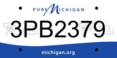 3PB2379 Michigan License Plate