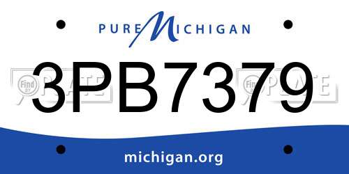 3PB7379 Michigan License Plate