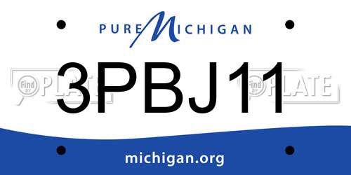 3PBJ11 Michigan License Plate