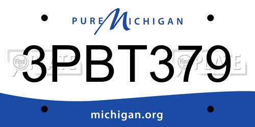 3PBT379 Michigan License Plate