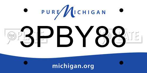 3PBY88 Michigan License Plate