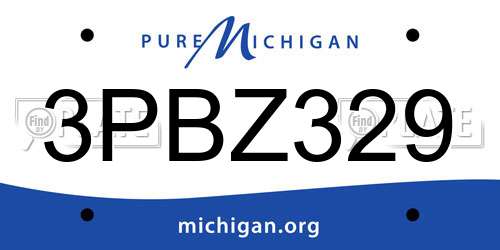 3PBZ329 Michigan License Plate
