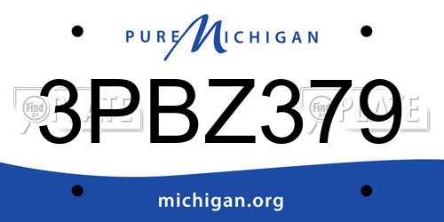 3PBZ379 Michigan License Plate