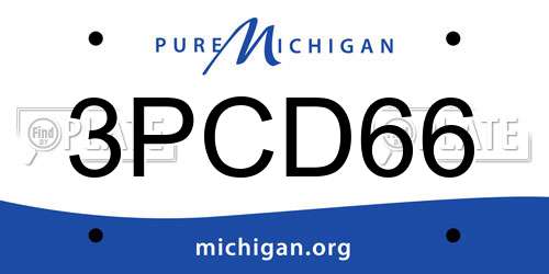 3PCD66 Michigan License Plate