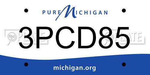 3PCD85 Michigan License Plate