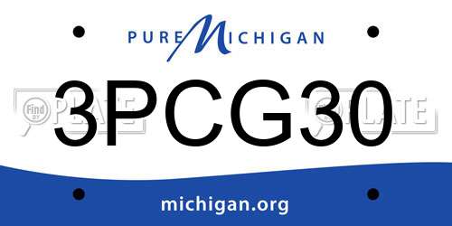 3PCG30 Michigan License Plate
