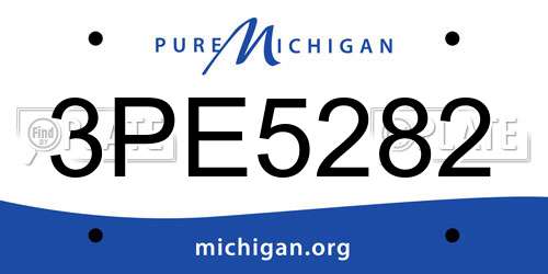 3PE5282 Michigan License Plate