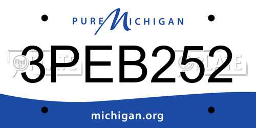 3PEB252 Michigan License Plate