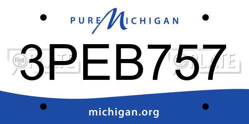 3PEB757 Michigan License Plate