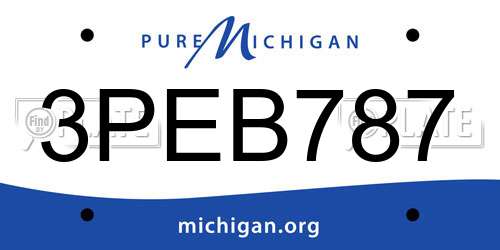 3PEB787 Michigan License Plate