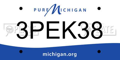 3PEK38 Michigan License Plate